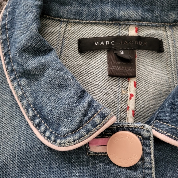 Marc Jacobs Denim Jacket Peter Pan Collar *Small - Picture 6 of 10